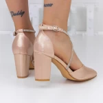 Buty na grubym obcasie 2YXD63 Champagne | Mei