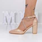 Buty na grubym obcasie 2YXD63 Champagne | Mei