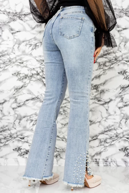 Damskie jeansy SR0011 Niebieski | Farfallina