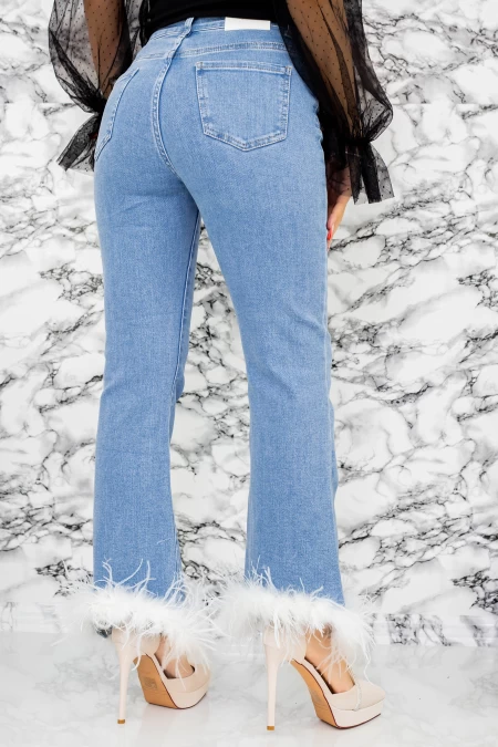 Damskie jeansy K086 Niebieski | Farfallina