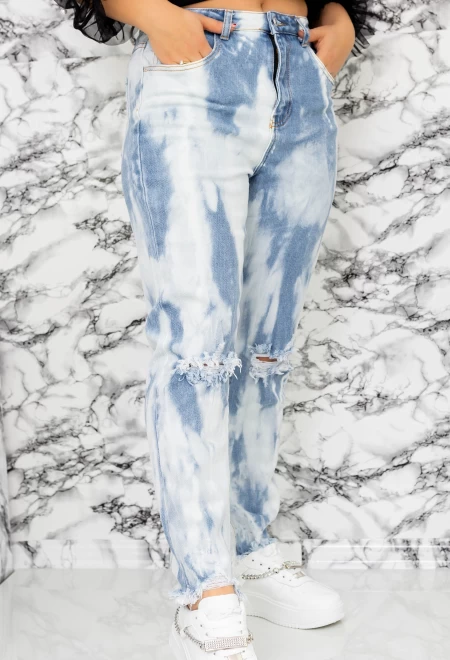 Damskie jeansy H1260 Niebieski | Farfallina