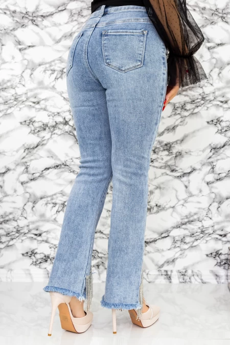 Damskie jeansy ZX3331 Niebieski | Farfallina