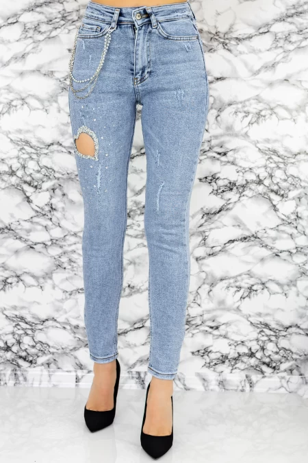 Damskie jeansy 50710 Niebieski | Fashion