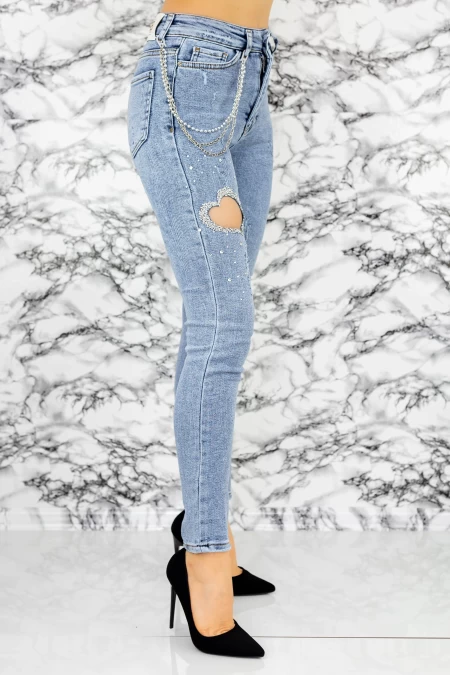 Damskie jeansy 50710 Niebieski | Fashion