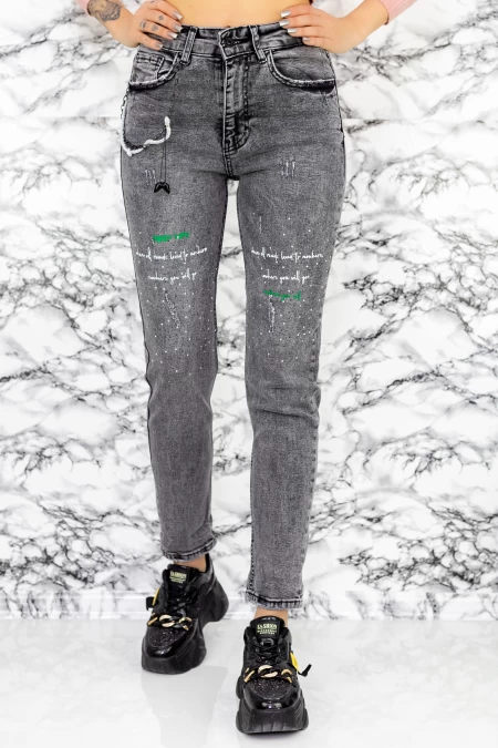 Damskie jeansy 50726 Szary | Fashion