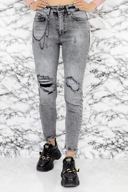 Damskie jeansy 50727-1 Szary | Fashion