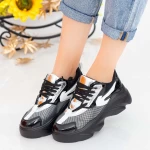 Buty sportowe na platformie 191 PSDP Czarny-Srebrny | Sport Fashion