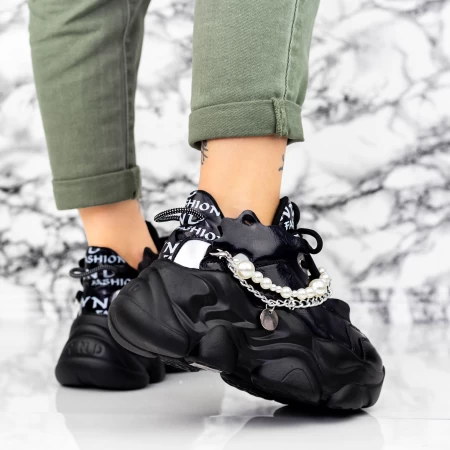 Buty sportowe na platformie 998 Czarny | Mei