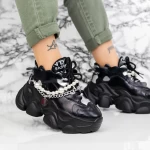 Buty sportowe na platformie 998 Czarny | Mei