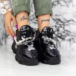 Buty sportowe na platformie 998 Czarny | Mei