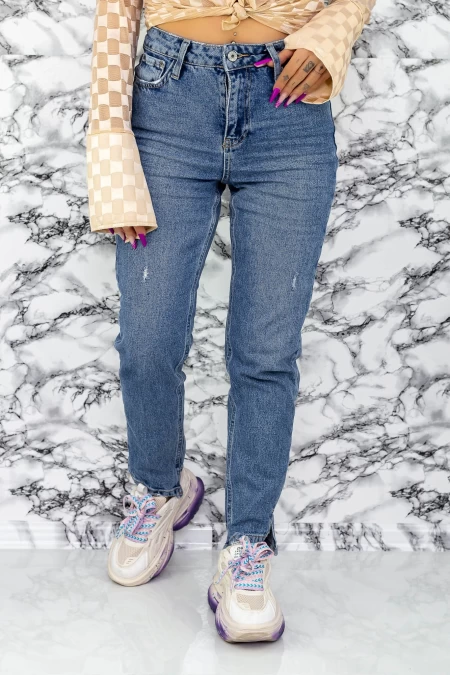 Damskie jeansy 1455-2 Niebieski | Fashion