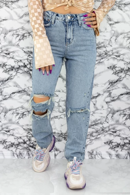 Damskie jeansy 1425-2 Niebieski | Fashion