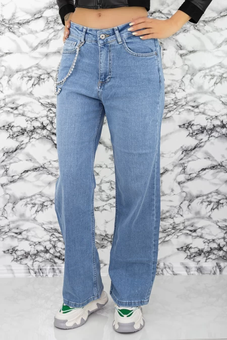 Damskie jeansy 50931 Niebieski | Fashion