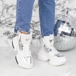 Buty sportowe na platformie K08 Biały | Mei