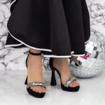 Sandały na cienkim obcasie i platformie 2YXD80 Czarny | Mei