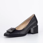 Buty na grubym obcasie K4337-3696A Czarny | Jose Simon