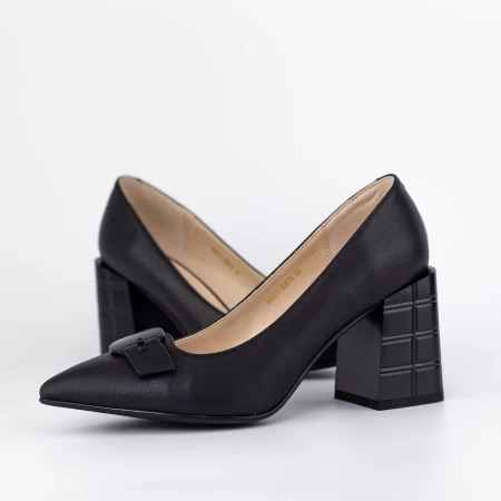 Buty na grubym obcasie K4321-3667A Czarny | Jose Simon