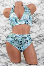 Damska kostium kąpielowy, 2 sztuki F56-2 Niebieski | Meina