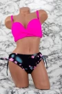 Damska kostium kąpielowy, 2 sztuki L16-1 Fuksja-Czarny | Meina