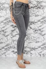 Damskie jeansy 50987 Szary | Mina