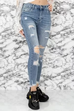 Damskie jeansy S0200-4 Niebieski | Mina