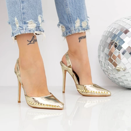 Buty na cienkim obcasie 2KV79 Złoty | Mei
