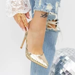 Buty na cienkim obcasie 2KV79 Złoty | Mei