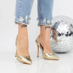 Buty na cienkim obcasie 2KV79 Złoty | Mei