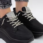 Buty sportowe na platformie 3WL3 Czarny | Mei