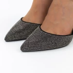 Buty na grubym obcasie 2YXD67 Czarny-Gunmetal | Mei