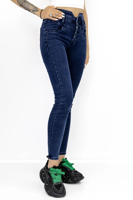 Damskie jeansy A7905-2 Niebieski | Farfallina