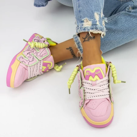 Damskie buty sportowe 3WL37 Różowy | Mei
