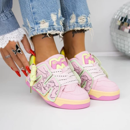 Damskie buty sportowe 3WL37 Różowy | Mei