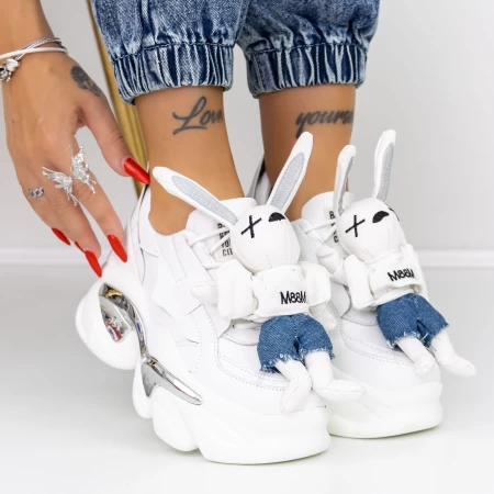 Buty sportowe na platformie 8233 Biały | Mei