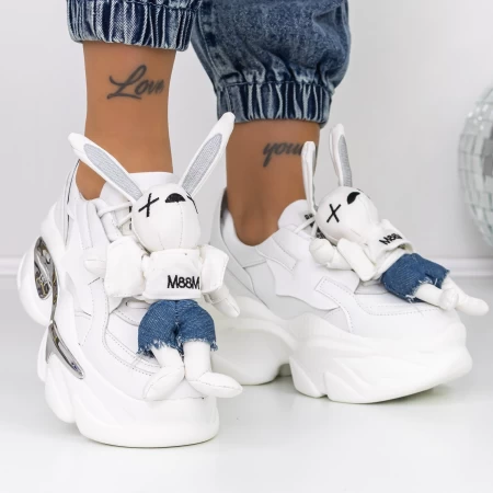 Buty sportowe na platformie 8233 Biały | Mei