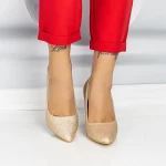 Buty na grubym obcasie TY6A Champagne | Mei