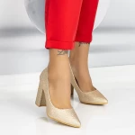 Buty na grubym obcasie TY6A Champagne | Mei