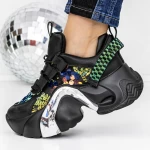 Buty sportowe na platformie 3WL72 Czarny | Mei