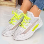 Damskie buty sportowe X2916 Biały-Zielony Fluorescencyjny | Se7en