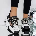 Buty sportowe na platformie 3WL100 Czarny | Mei