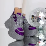 Buty sportowe na platformie 3SJN33 Fioletowy | Mei