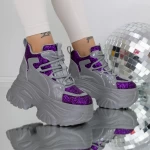 Buty sportowe na platformie 3SJN33 Fioletowy | Mei