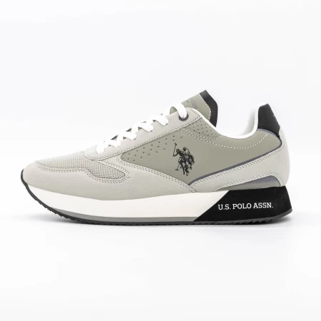 Męskie buty sportowe NOBIL003M4HY5 Jasnoszary-Czarny | U.S. POLO ASSN