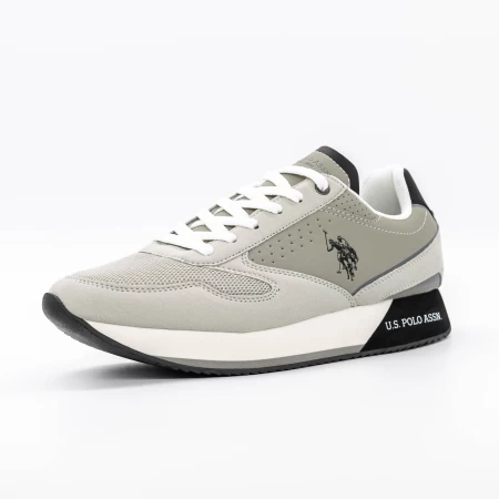 Męskie buty sportowe NOBIL003M4HY5 Jasnoszary-Czarny | U.S. POLO ASSN