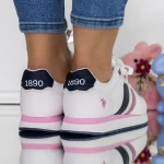 Trampki damskie NOBIW004 Biały-Różowy | U.S.POLO ASSN