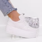 Pantofi Sport Dama cu Platforma 3AL28 WHITE | MEI