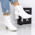 Botine cu Toc Gros 3AH18 WHITE | MEI