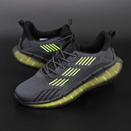 Męskie buty sportowe U0638-5 Ciemnoszary-Zielony Fluorescencyjny | Eumax