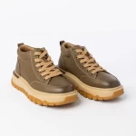 Ghete barbati din piele naturala 88808B KHAKI | ADVANCER