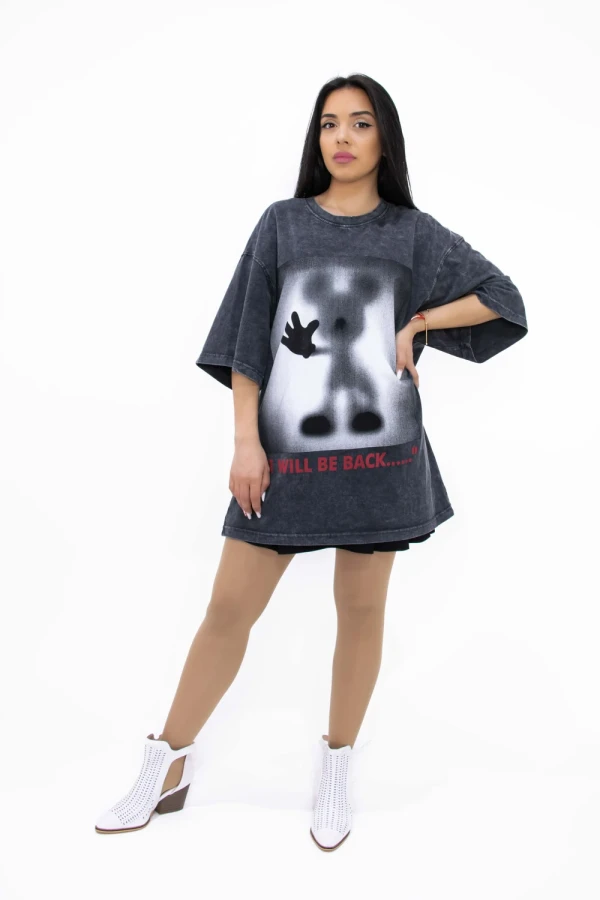 Tricou Dama 25054 GRI INCHIS | KIKIRIKI